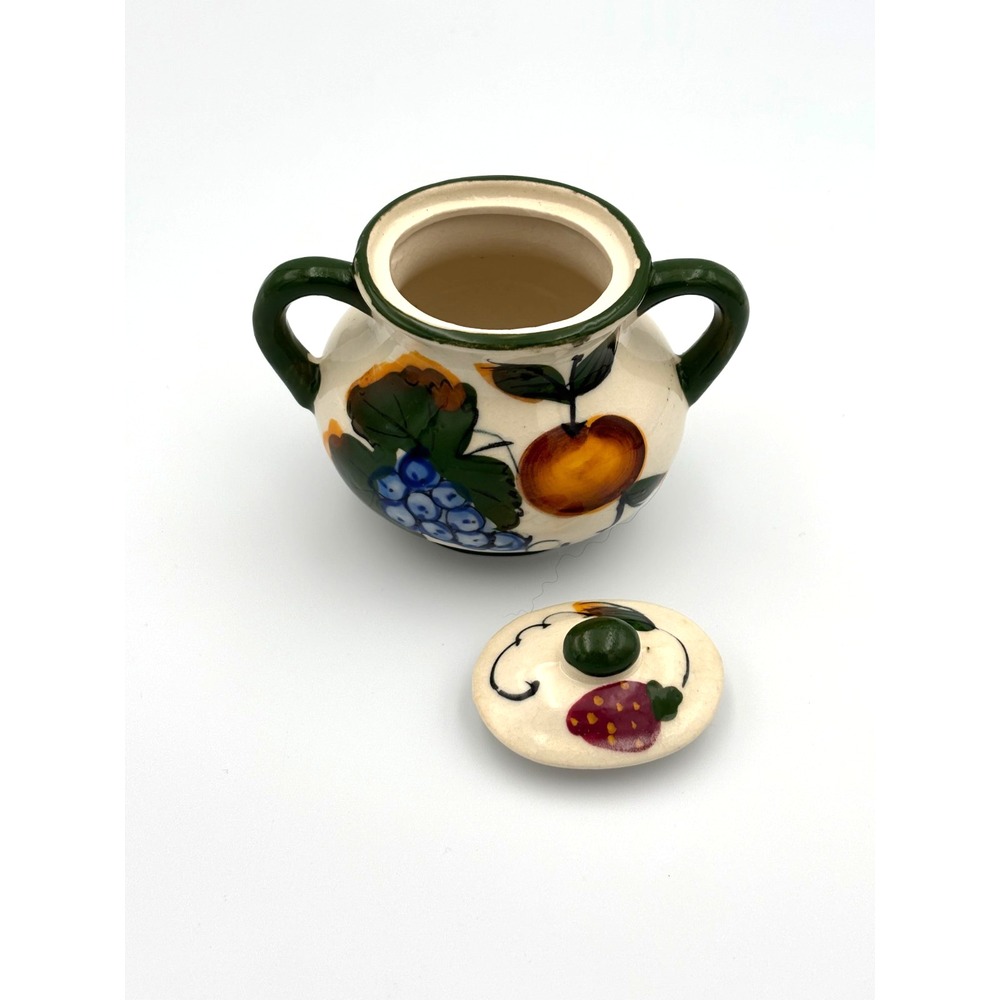 Vintage Hand Painted in Japan Fruit Theme Cream & Sugar Set - Picture 3 of 13